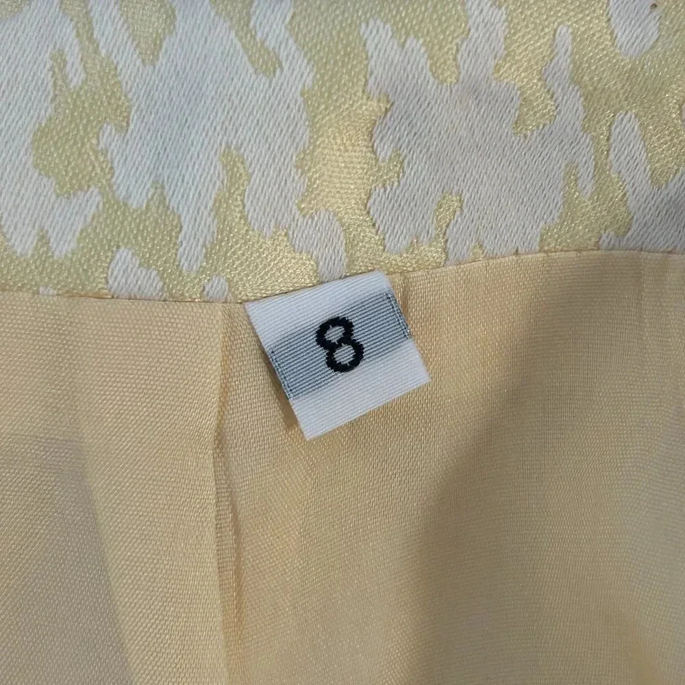 Mackie by Bob Mackie Pale Yellow White Scoop Neck Dressy Suit